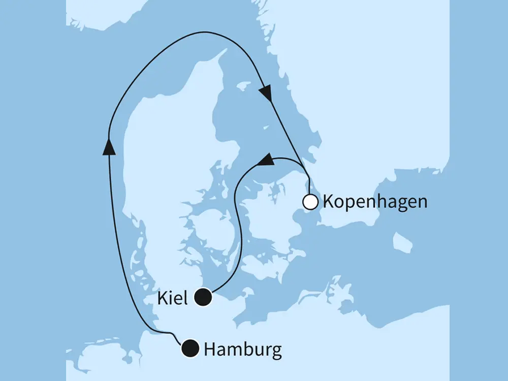 Familienmomente zwischen Meer & Kopenhagen - ab Hamburg/bis Kiel - Routenbild